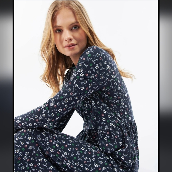 NWT $155 BARBOUR Cassley Floral Long Sleeve Side Pocket Midi Dress Size 4 - Picture 5 of 13